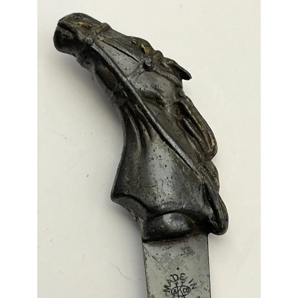 Vintage B&Co Horse Head Letter Opener Jackson Hole Wyoming Made in USA Metal